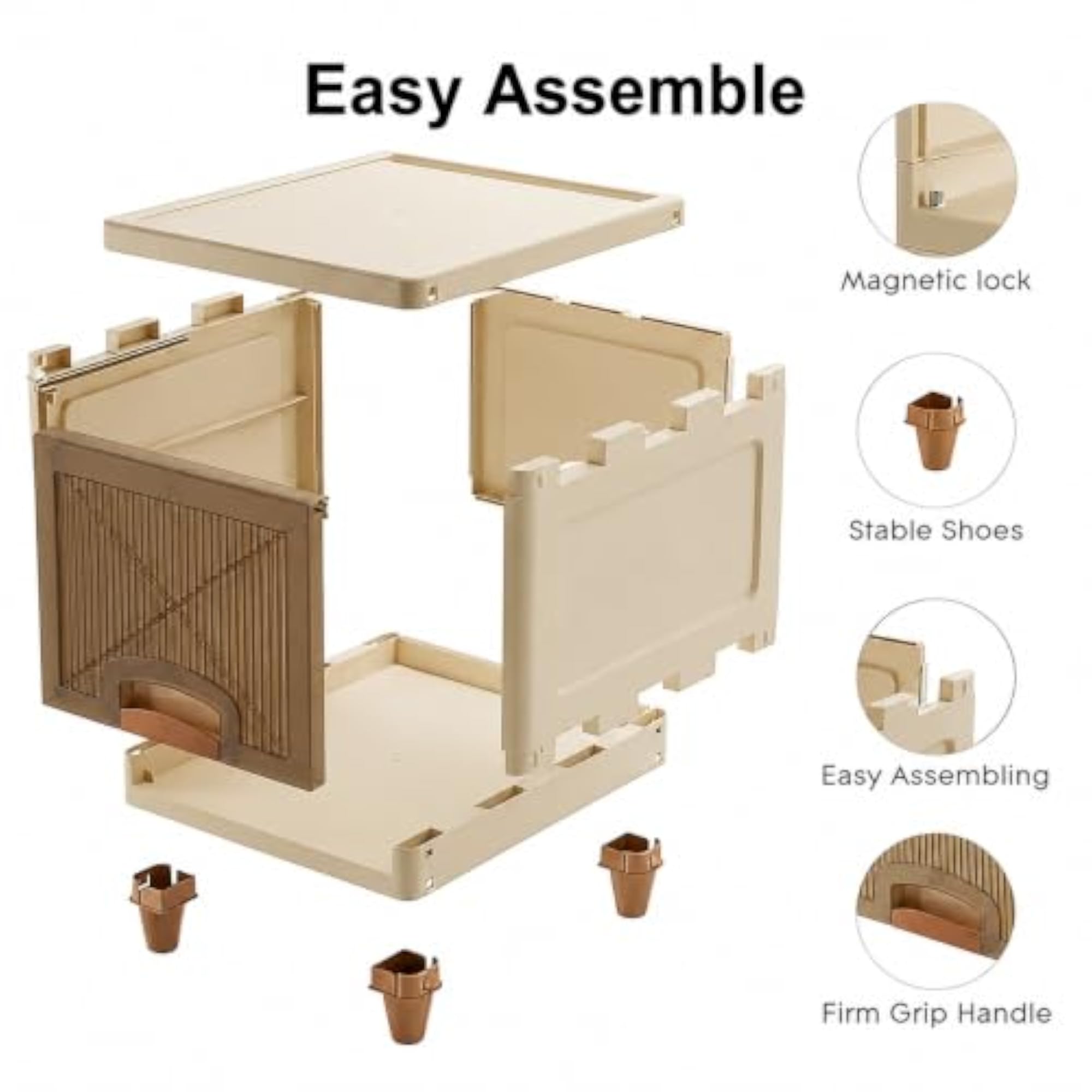 Plastic Wardrobe Closet for Clothes Storage, Foldable Organizer