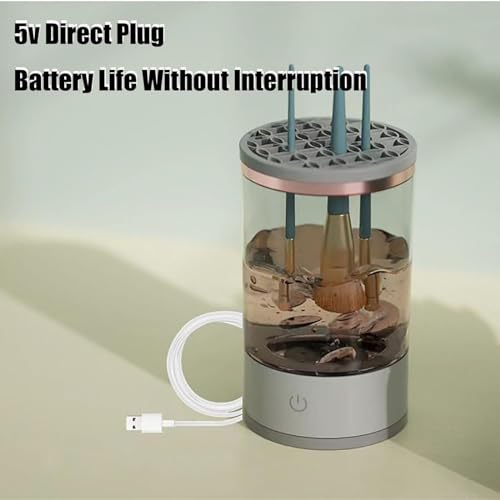 Gaderth Limpador de pincel de maquiagem elétrico, 5V 8 W, ferramentas automáticas de limpeza de pinc
