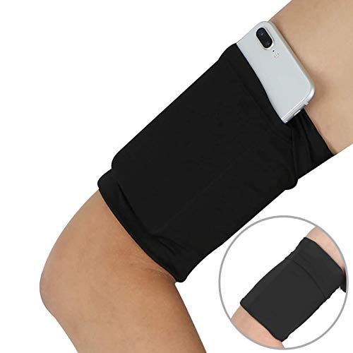 2 PCS Phone Armband Wristband Sleeve Arm Bag for Running,Wristband Holder Pouch Case for Exercise Workout Fits Up iPhone x/SE/8/7/6 Plus, Galaxy S7/S6 and Any Other Phone Under 6 Inches.(Black)