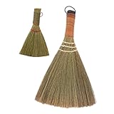 Baluue 2 Stück Teiliges Mini Handfeger aus Natürlichem Gras mit Kurzem Stiel Weiche Borsten...
