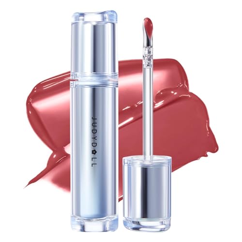 JUDYDOLL Ice Watery Lip Gloss, Moisturizing Liquid Lipstick with Hyaluronic Acid & Collagen,Long-lasting Mirror Lip Glazes with Iron Applicator(#10 Juiced Berry)