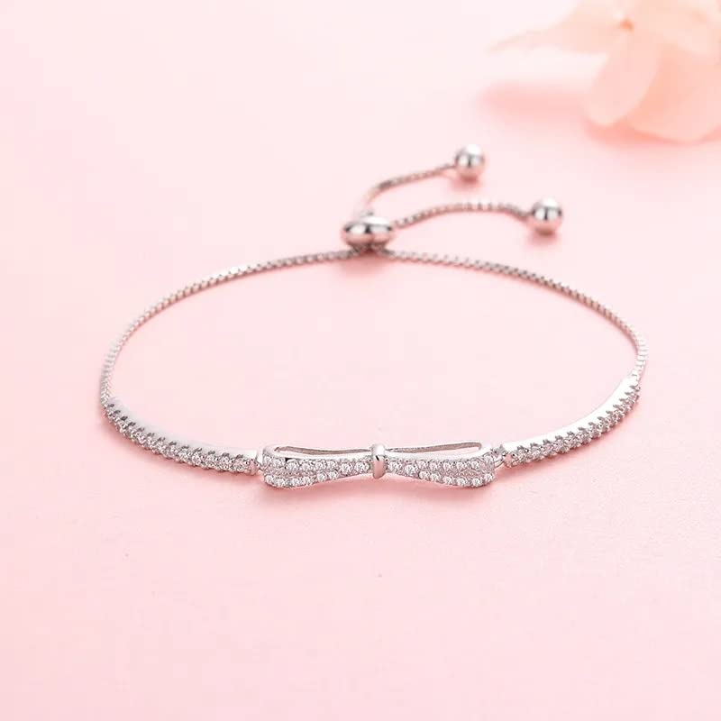 Bracelet bowknot chic bijou de mariage étincelant pour femmes