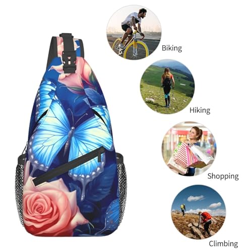 Bolso Sling Unisex Negro con Diseño de Mariposas miniatura 5