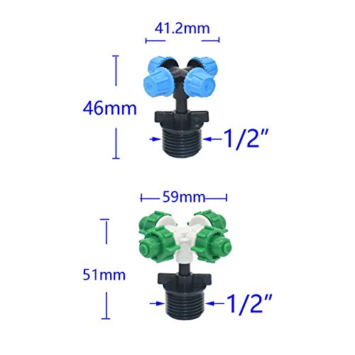 Irrigation de serre optimale contre le dessèchement avec buse de brouillard verte 1/2 - 6