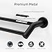 FORIOUS Double Towel Bar 24 Inch, Heavy Duty SUS304 Stainless Steel Dual Towel Racks for Bathroom Wall Mount, Space Saving Towel Rod Towel Holder Rail, Matte Black
