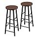 eSituro 2 X Tabourets de Bar Design Industriel en MDF et métal,tabourets de comptoir tabourets de Cuisine Hêtre Foncé SBST0395-2