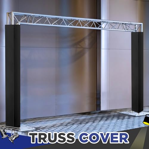 Image of Hahafelt 2 Pcs Black Truss Cover Fits 6.56 ft x 12 in Box Truss Scrim Elastic Fabric Seamless Integration Easy Installation Pull over Truss Sleeves