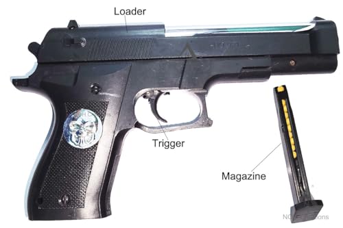 Image of NOH Toy BB Gun with Soft Bullets, Black Plastic Pistol for Target Games