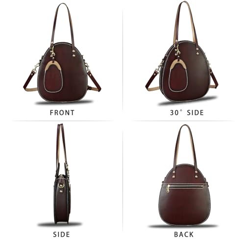Genuine Leather Handbag Purse for Women Retro Top Handle Bags Satchel Handmade Vintage Crossbody Shoulder Bag4