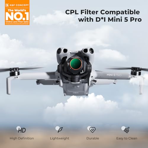 Image of K&F CONCEPT Circular Polarizers CPL Filter Compatible with DJI Mini 5 Pro, Drone CPL Anti-Glare Filter with 28 Multi-Coated HD Optical Glass
