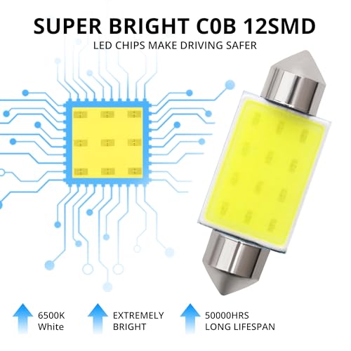 Lámpara LED Festoon 12SMD 39mm Blanco Interior Paquete x10 miniatura 3