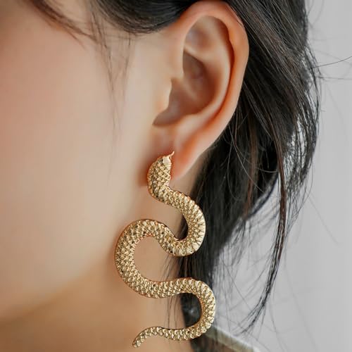 Vintage Animal Snake Dangle Earrings and Antique Gold Color Ethnic Long Tassel Drop Earrings Jewelry for Women3