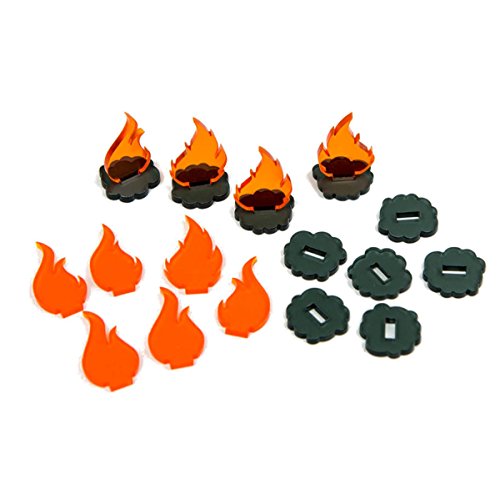 The Broken Token Acrylic Tokens - Smoke and Fire Tokens Compatible with Fire Rescue and Other Tabletop Games, Pack of 10