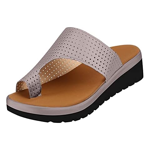 Women’s Orthopedic Bunion Corrector Sandals, Plantar Fasciitis Arch Support Sandals, Comfy Platform Sandal Shoes Comfortable Ladies Shoes Summer Beach Travel Flip Flops Cover