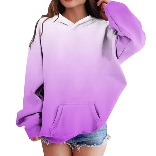 Girls Oversized Sweatshirts Gradient Pullover Hoodies with Pockets Fleece Lined Casual Hoodie Warm Fall Winter Tops3