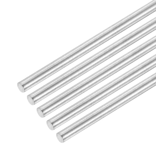 QUARKZMAN Aste Rotondo in Acciaio Inossidabile 304, 4mm x 240mm Aste di Acciaio INOX Solido per Modelli Fai Da Te Auto Elicotteri Aeroplanie, 5pz