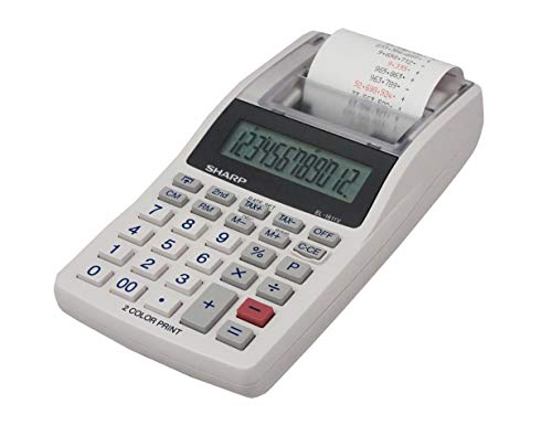 Sharp EL-1611V Handheld Portable Cordless 12 Digit Large Lcd Display Two-Color Printing Calculator thumb #5