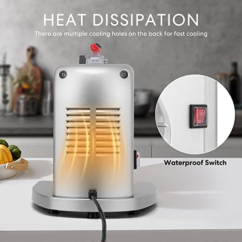 Vivohome 11 Inch Height Electric Dual Blades Ice Crusher Shaver Snow Cone Maker Machine Silver 143Lbs/Hr With Ice Pick For Home And Commercial Use #TOP4