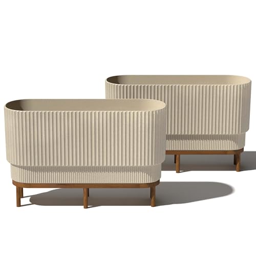 Image of Veradek Demi Series Raised Long Planter - Wide Planter with Stand