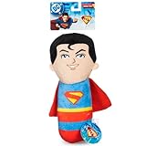 DC Comics Superman 8” Plush S-Shield Toy for Dogs with Squeaker, Inspired by The Film, Officially Licensed DC Super Heroes Pet Product