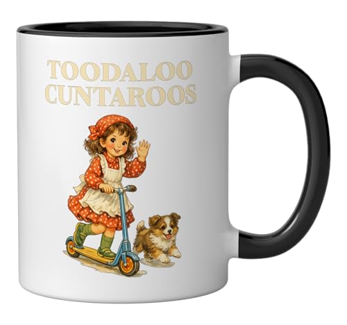 Toodaloo Cuntaroos Goodbye Funny Ceramic Mug, Black/White
