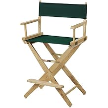 American Trails Extra-Wide Premium 24" Directors Chair Natural Frame with Hunter Green Canvas, Counter Height