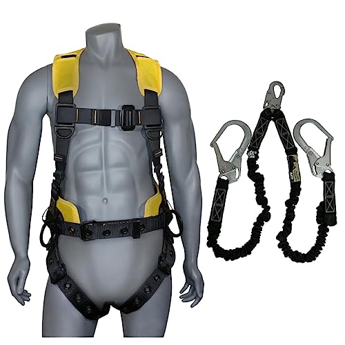 AFP Demon Fall Protection Comfortable Safety Harness (OSHA/ANSI PPE), Harness for Men Construction, Safety Harness Fall Protection Kit