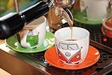 BRISA VW Collection - Volkswagen T1 Bulli Bus filiżanki do espresso w pudełku prezentowym (motyw: spodki - świetny pomysł na prezent/pamiątka (przód/4 kolory/zestaw 4 szt.) / 100 ml