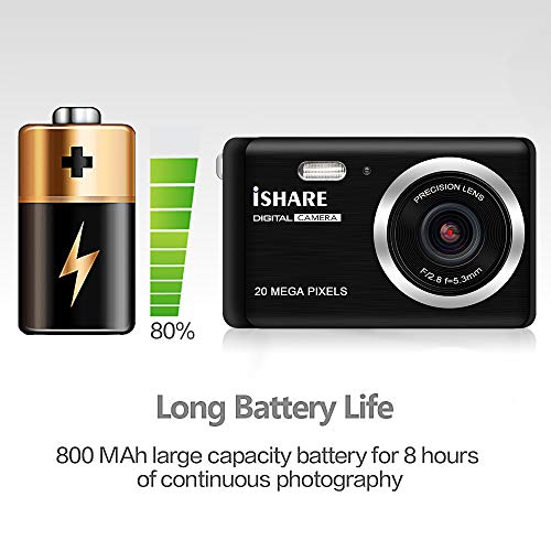 Ishare Digital Camera For Photography With 2.8’’Lcd, 20Mp Hd Photography Camera Rechargeable Point And Shoot Camera For Kids/Teenager/Seniors/Learner/Beginners(Black) #TOP3