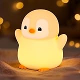 Gaethra Luce Notturna per Bambini, Luce Notturna Neonato Penguin in Silicone con Timer, 2 Livelli Dimmerabili, Luce Notturna Ricaricabile, Decorazione Camera dei Bambini