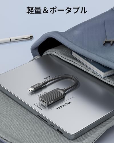 undefined Acer USB C HDMI 変換 アダプタ4K 60Hz Type C対応 (Thunderbolt 3/4) タイプC HDMI 変換 Macbook Pro/MacBook Air/iPad Pro/iPhone15、16/Pixel/XPS/Galaxy などに適用(ブラック) の商品画像 7