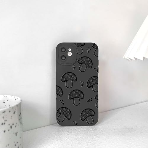 Lovmooful Compatible for iPhone 12 Case Cute Cool Mushroom Black Design for Girls Women Soft TPU Shockproof Protective Girly for iPhone 12-Mushroom by Lovmooful - Used condition - Image 5