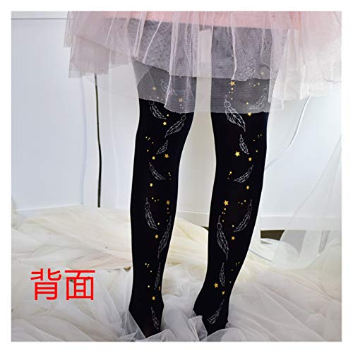 Chaussette de Soie Motif Feuille Bronze Sweetcollants Noir Blanc Bas de Qualité