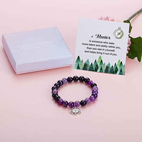 Image of ARHTF Mentor Gift Mentor Bracelet with Compass Charm Mentor Appreciation Gifts for Internship Mentor Leader Boss Coworker Leaving Gifts