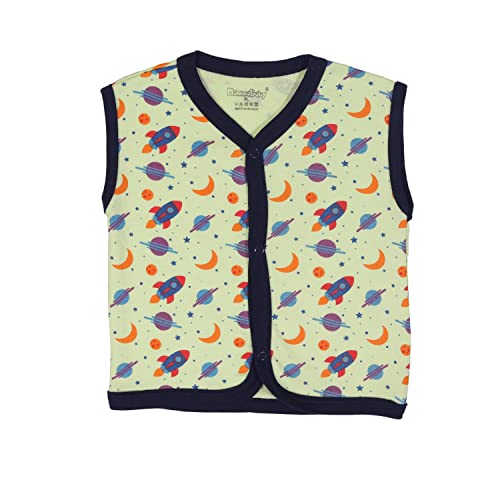 Image of NammaBaby Unisex Kid Cotton Regular Fit T-Shirt Hosiery Clothing Jhabla /Vest Front Open T- Shirt with Snap Buttons