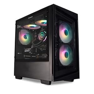ionz Gaming PC – Desktop Computer, Ryzen 5 7600X, Nvidia RTX 4060, 32GB DDR5 RAM, 1TB SSD, 240mm AIO 600w PSU, Windows 11, Black | G1