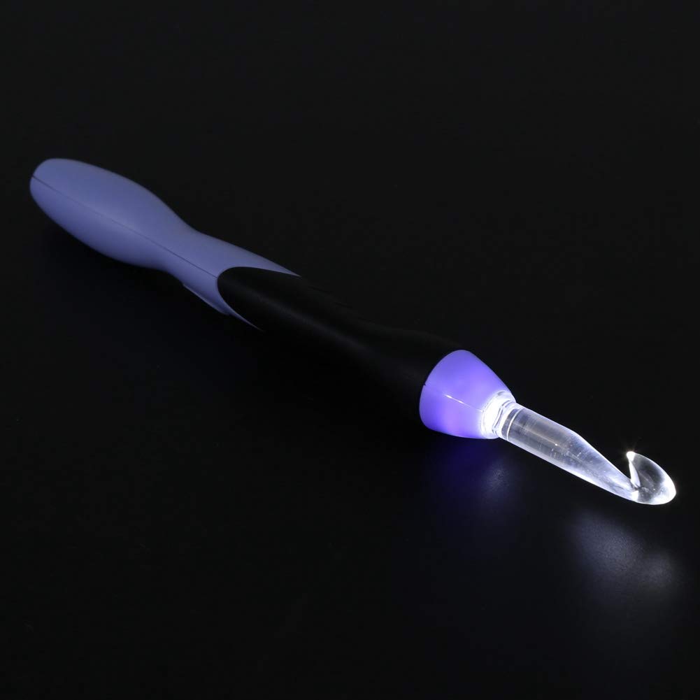 Uncinetto USB ricaricabile LED illuminato uncinetto Set strumento per maglieria con punte sostuibili Uncinetto illuminato da 2,5-6,5 mm  15