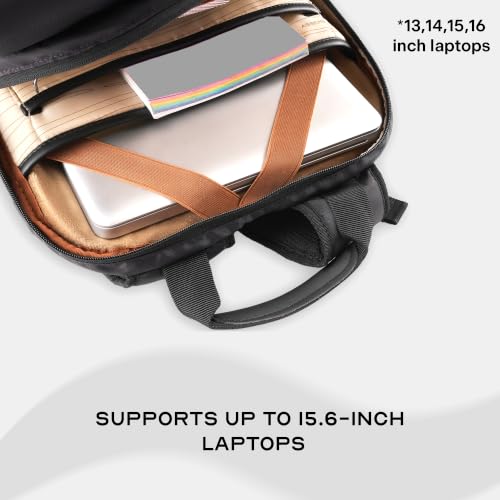 Image of Assembly Oblique Laptop Backpack for Men Women 15.6 Inch Office Travel Bag Rain Cover Dog Hook Passport Pocket