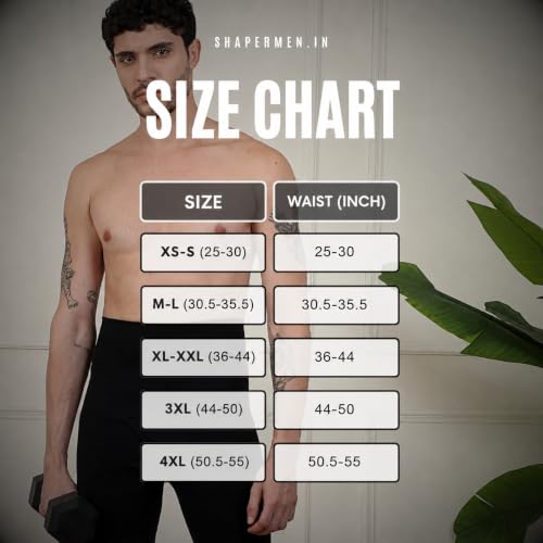 Image of High Compression Shorts for Men | Shapewear & Tummy Tucker Body Shaper with 4-Way Stretch Fabric, Anti-Roll Waistband | Slim Belly, Waist & Thighs - Invisible Under Jeans, Trousers, Kurtas