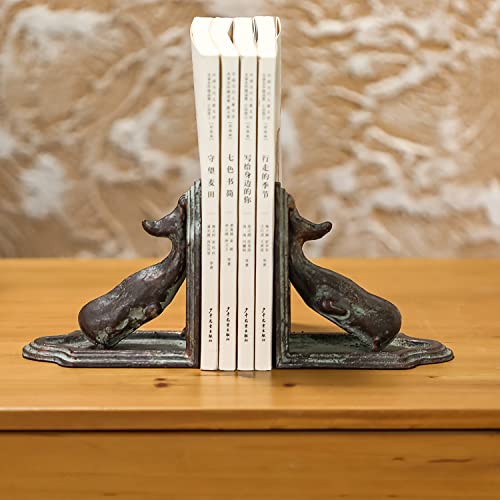 Phaxth Whale Bookends Decorative For Shelves, Book Ends To Hold Books, 1 Pair #TOP5
