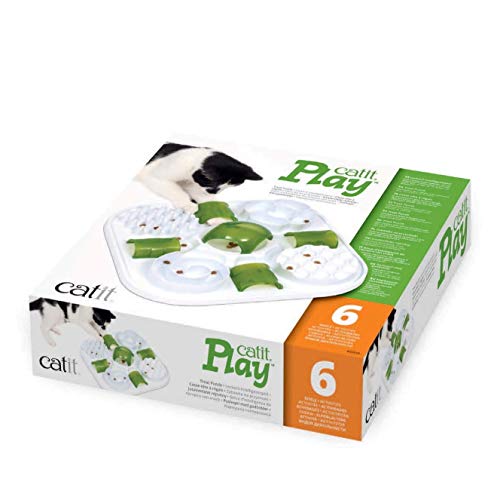 Catit Play Cat Treat Puzzle, brinquedo interativo para gatos, 43010, branco