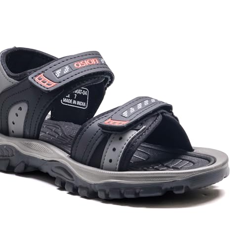 Image of ASIAN Mens Virat-04 Flat Casual Sandals With Adjustable Velcro Closure For Easy Wear With Flexible Fitting And Trendy And Stylish Looks With Unique Sole Design | Ideal For Everyday Use For Boys