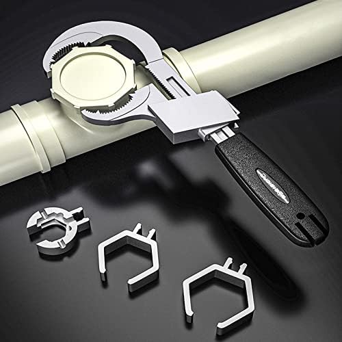 Universal Adjustable Double Ended Wrench,Pipe Wrench,Ratcheting Crescent Adjustable Wrench,Maximum Opening 80mm for Disassembly Assembly of Sanitary Ware,Plumbing Repair, Furniture Installation