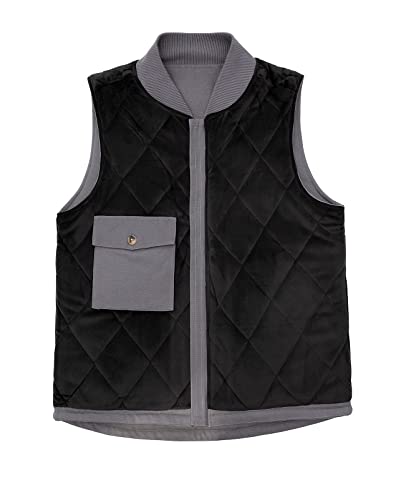 Zenthace Mens Quilted Lined Washed Canvas Utility Vest Rugged Sandstone Duck Workwear Vests Grey Xl #TOP2