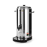 HENDI Kaffee-Perkolator, Doppelwandig, Energiesparend, eingebauter Filterwanne, non drip Hahn, für grob gemahlen Kaffee, kein Papierfilter notwendig, 10L, 230V, 1500W, 386x393x(H)576mm, Edelstahl 18/0