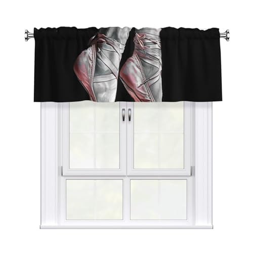 LRHCNZDCP Rideaux de cantonnière de fenêtre (imprimé danseuse de ballet) 137 x 46 cm, rideau décoratif moderne pour salon, cuisine et chambre à coucher