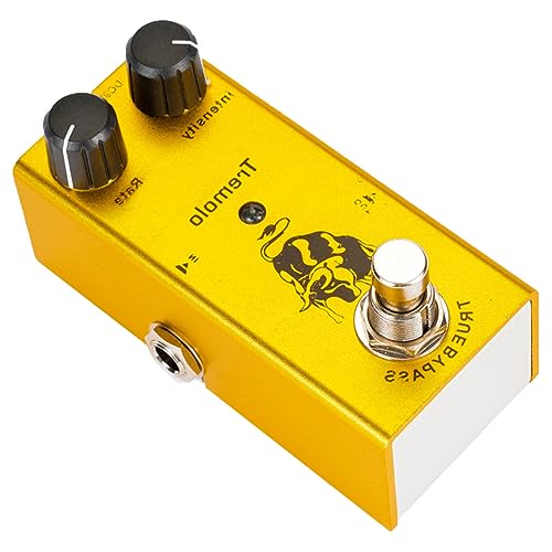 SWOOMEY ギターエフェクト チューナー ギターエフェクター ファズ トレモロ 音量 効果 ギターのトゥルーバイパス エレキギター用ペダルエフェクト ギターペダルアンプ 合金 Yellow