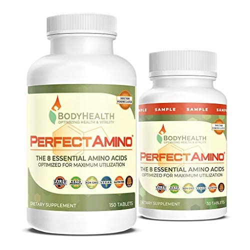 Bodyhealth Perfectamino Tablets (150Ct Plus 30Ct Travel Bottle), All 8 Essential Amino Acids With Bcaas + Lysine, Phenylalanine, Threonine, Methionine, Tryptophan, Supplement For Recovery & Strength #TOP1