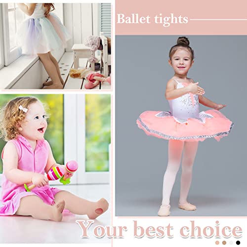 Janmercy 8 Packs Ballet Tights for Girls Convertible Dance Tights Toddler Dance Stockings for Ballet Gymnastics School2