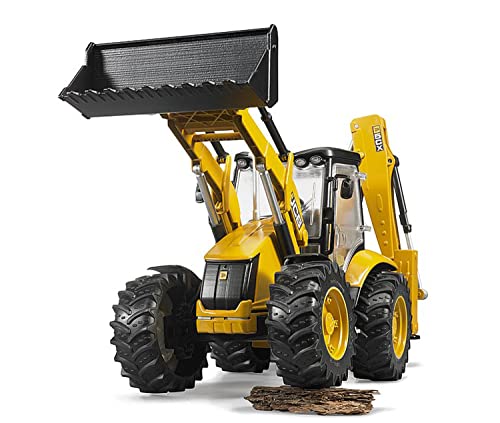 bruder 02454 - JCB 5CX eco Baggerlader - 1:16 Baustelle, Baufahrzeug, Löffelbagger, Heckbagger, Arbeiter, bworld, Baumaschine, Spielzeug
